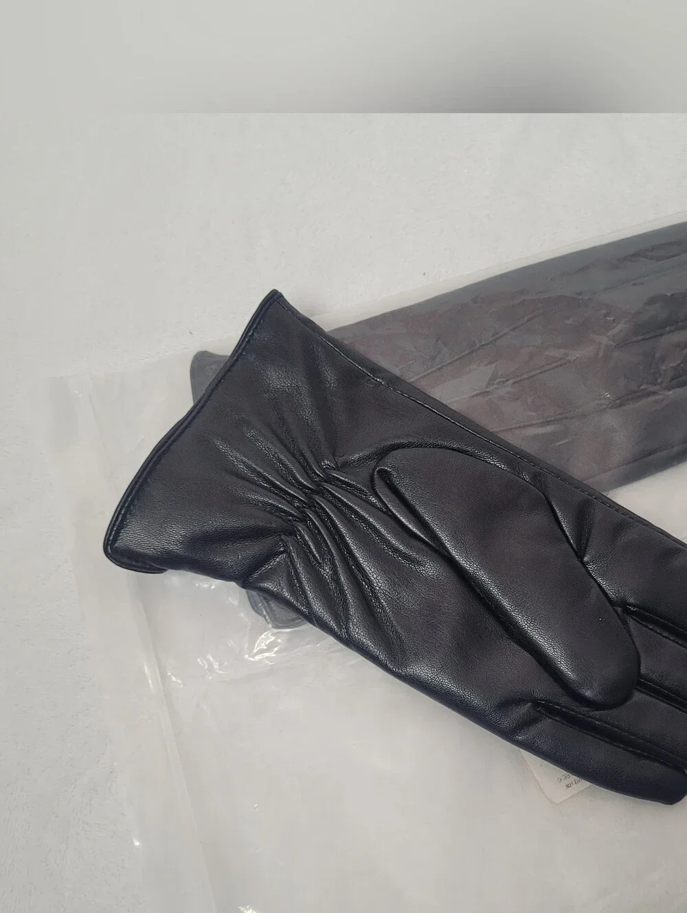 PU Leather Gloves XL Black Gloves Touch Screen Texting Cashmere Wool Lined Warm